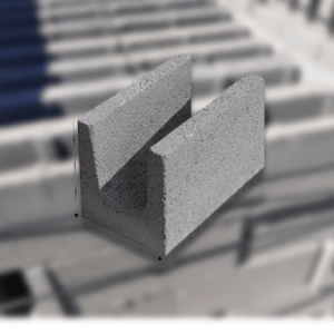 Meia Canaleta de concreto da Família de 19 - meia canaleta 19x19x19
