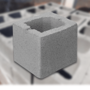 Bloco de concreto da Família de 19 - meio bloco 19x19x19